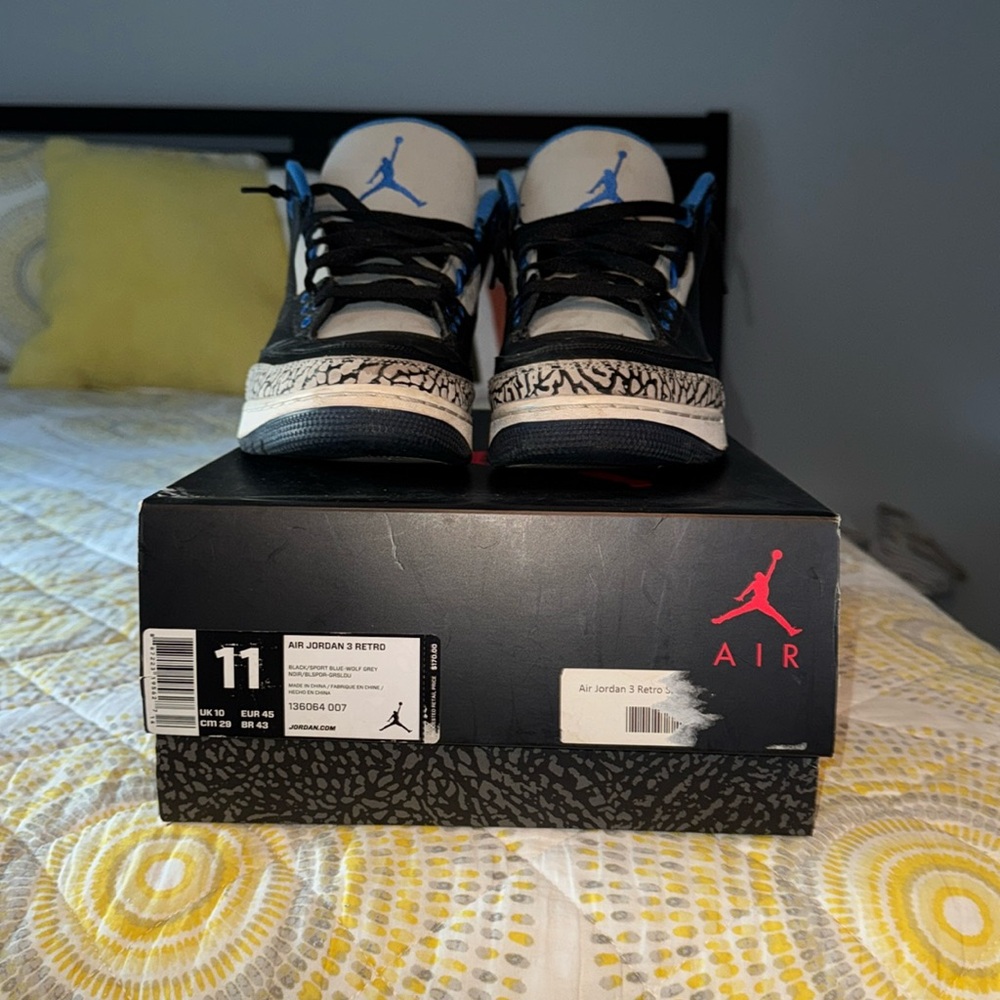 Jordan 3 Sport blue used with box